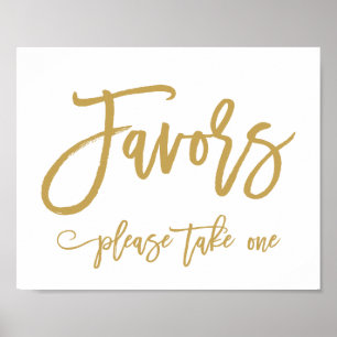 Chic Hand Letted Gold Gastgeschenke Hochzeiten sig Poster