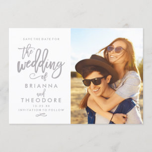 Chic Hand Letted Save the Date Foto