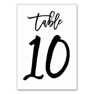 Chic Hand Letted Tischnummer Card   Tabelle 10