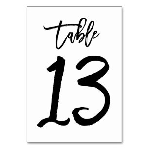 Chic Hand Letted Tischnummer Card Tabelle 13
