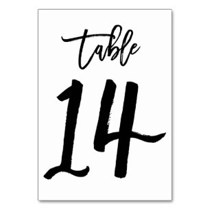 Chic Hand Letted Tischnummer Card   Tabelle 14