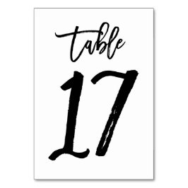 Chic Hand Letted Tischnummer Card | Tabelle 17