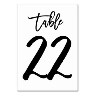 Chic Hand Letted Tischnummer Card   Tabelle 22