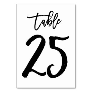 Chic Hand Letted Tischnummer Card Tabelle 25