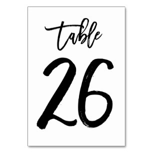 Chic Hand Letted Tischnummer Card   Tabelle 26