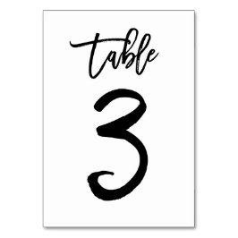 Chic Hand Letted Tischnummer Card | Tabelle 3