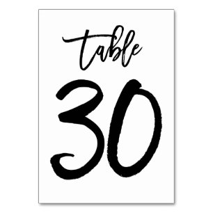Chic Hand Letted Tischnummer Card   Tabelle 30