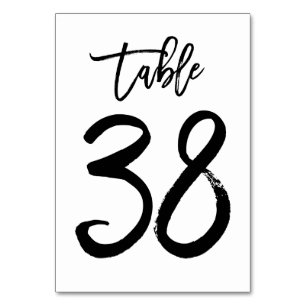 Chic Hand Letted Tischnummer Card Tabelle 38