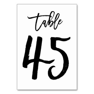 Chic Hand Letted Tischnummer Card   Tabelle 45