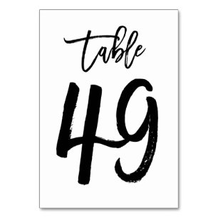 Chic Hand Letted Tischnummer Card   Tabelle 49