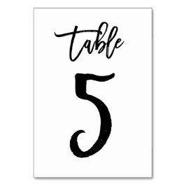 Chic Hand Letted Tischnummer Card | Tabelle 5