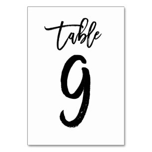Chic Hand Letted Tischnummer Card Tabelle 9