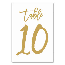 Chic Hand Letted Tischnummer Gold | Tabelle 10
