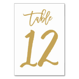 Chic Hand Letted Tischnummer Gold | Tabelle 12