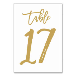 Chic Hand Letted Tischnummer Gold | Tabelle 17
