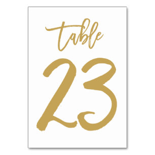 Chic Hand Letted Tischnummer Gold Tabelle 23
