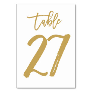 Chic Hand Letted Tischnummer Gold Tabelle 27
