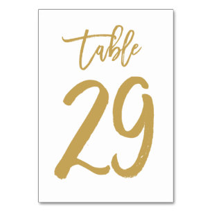 Chic Hand Letted Tischnummer Gold Tabelle 29