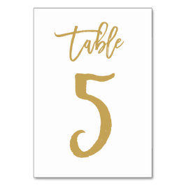 Chic Hand Letted Tischnummer Gold | Tabelle 5