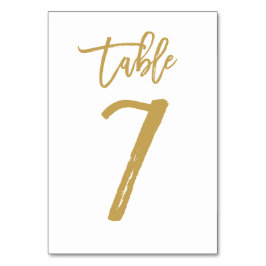 Chic Hand Letted Tischnummer Gold | Tabelle 7