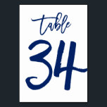 Chic Hand Letted Tischnummer Navy | Tabelle 34<br><div class="desc">Kontaktieren Sie mich für weitere Tischnummern oder Sonderfarben.</div>