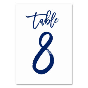 Chic Hand Letted Tischnummer Navy   Tabelle 8