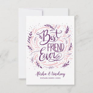 Chic Hand Letter Bester Freund je Personalisiert Dankeskarte