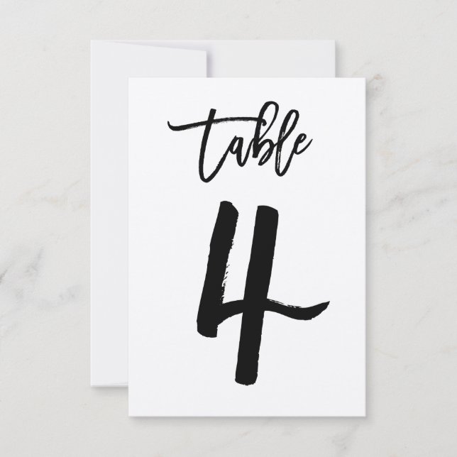 Chic Hand Letter Kraft Tischnummer Card | Tabelle  (Vorderseite)