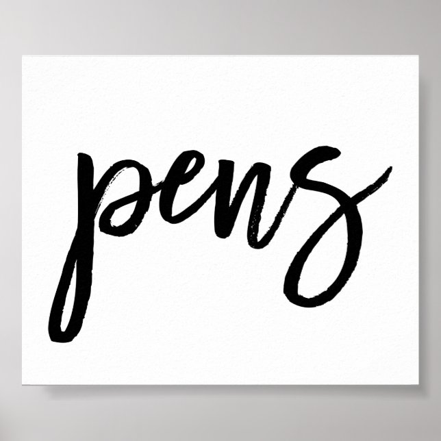 Chic Hand Letter Pens Sign Poster (Vorne)
