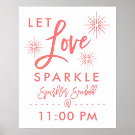 Chic Hand Letter Sparkler Sendoff-Zeichen | Korall Poster