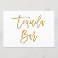 Chic Hand Letter Tequila Bar Gold