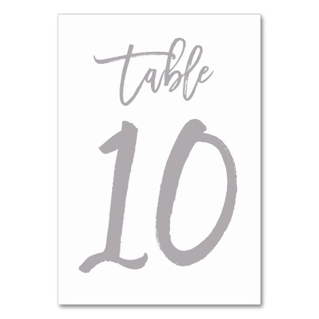 Chic Hand Letter Tischnummer Silver | Tabelle 10 (Vorderseite)