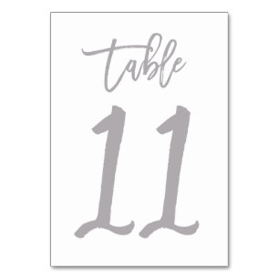 Chic Hand Letter Tischnummer Silver   Tabelle 11