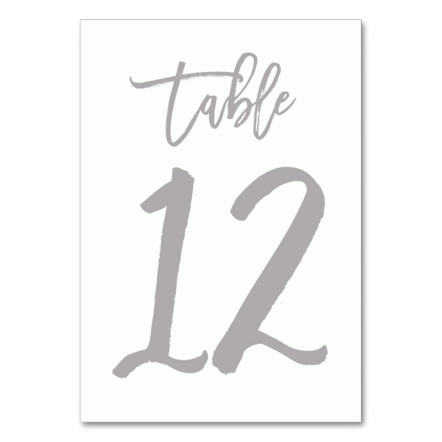 Chic Hand Letter Tischnummer Silver | Tabelle 12 (Vorderseite)
