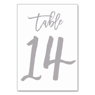 Chic Hand Letter Tischnummer Silver   Tabelle 14