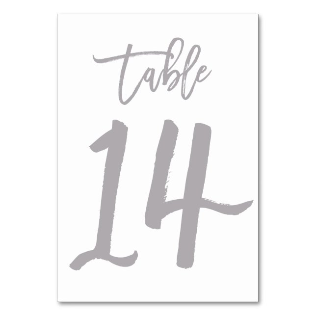 Chic Hand Letter Tischnummer Silver | Tabelle 14 (Vorderseite)