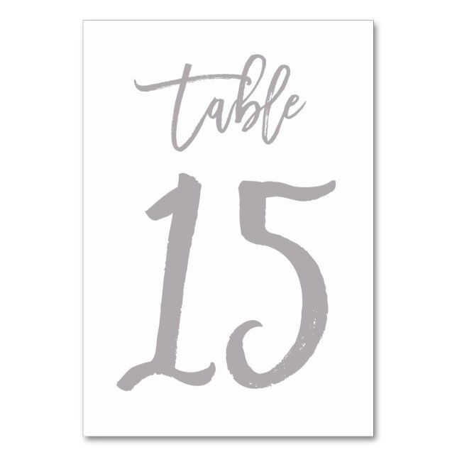 Chic Hand Letter Tischnummer Silver | Tabelle 15 (Vorderseite)