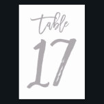 Chic Hand Letter Tischnummer Silver | Tabelle 17<br><div class="desc">Moderne Tischnummern.</div>