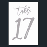 Chic Hand Letter Tischnummer Silver | Tabelle 17<br><div class="desc">Moderne Tischnummern.</div>