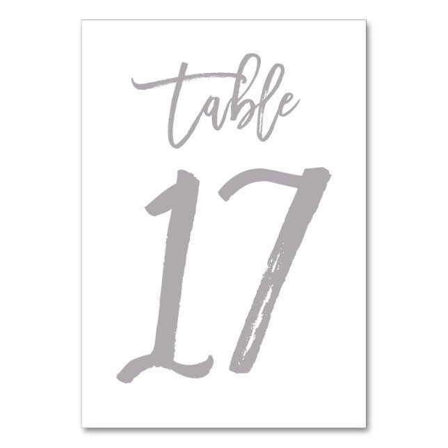 Chic Hand Letter Tischnummer Silver | Tabelle 17 (Vorderseite)