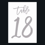 Chic Hand Letter Tischnummer Silver | Tabelle 18<br><div class="desc">Moderne Tischnummern.</div>