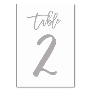 Chic Hand Letter Tischnummer Silver   Tabelle 2