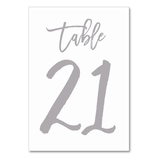 Chic Hand Letter Tischnummer Silver | Tabelle 21 (Vorderseite)