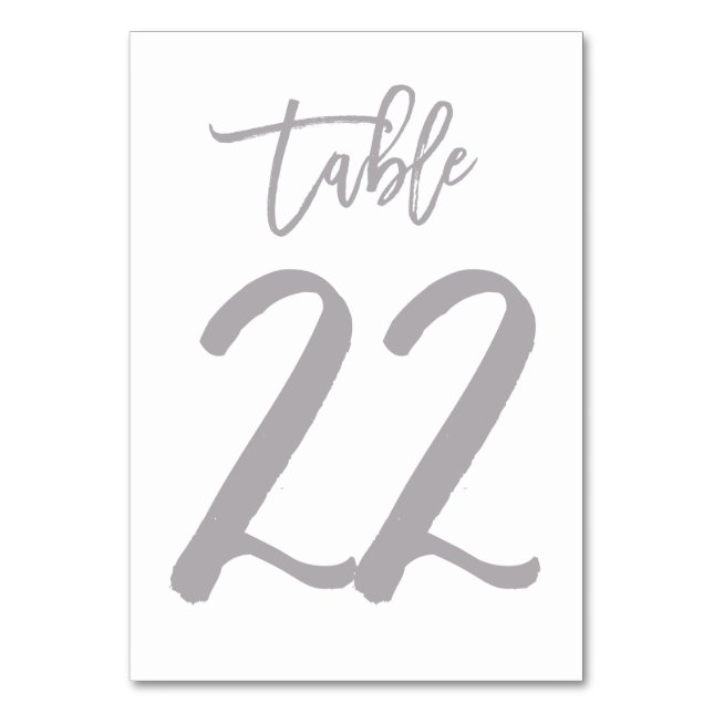 Chic Hand Letter Tischnummer Silver | Tabelle 22 (Vorderseite)
