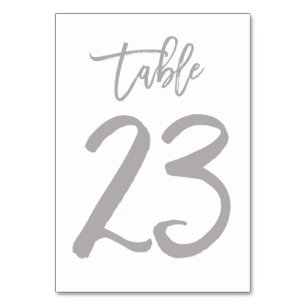 Chic Hand Letter Tischnummer Silver   Tabelle 23