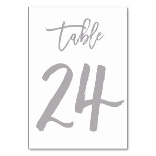Chic Hand Letter Tischnummer Silver   Tabelle 24