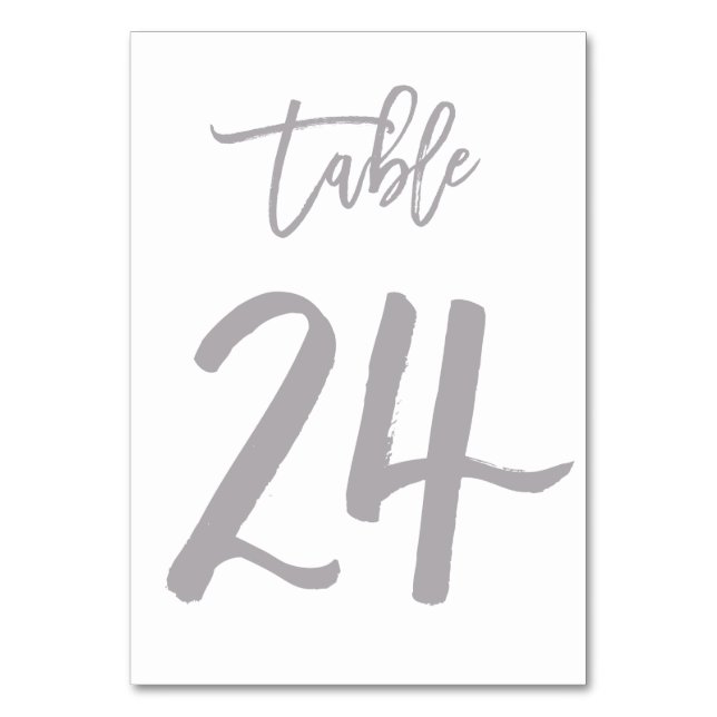 Chic Hand Letter Tischnummer Silver | Tabelle 24 (Vorderseite)