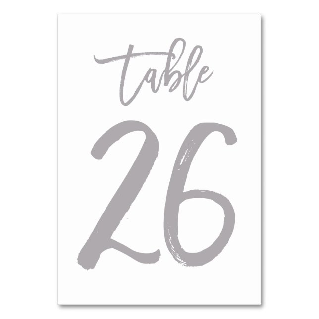 Chic Hand Letter Tischnummer Silver | Tabelle 26 (Vorderseite)