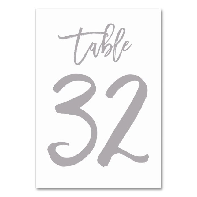 Chic Hand Letter Tischnummer Silver | Tabelle 32 (Vorderseite)
