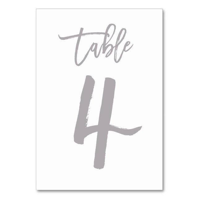 Chic Hand Letter Tischnummer Silver | Tabelle 4 (Vorderseite)